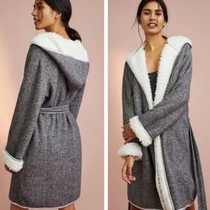 Anthropologie reversible Sherpa robe